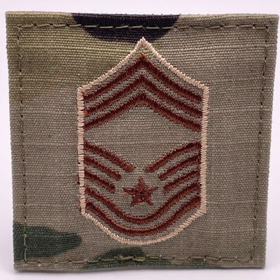 Air Force 3 Color OCP Rank with hook - Chief Master Sergeant (CMSgt/E9) - 2 pack